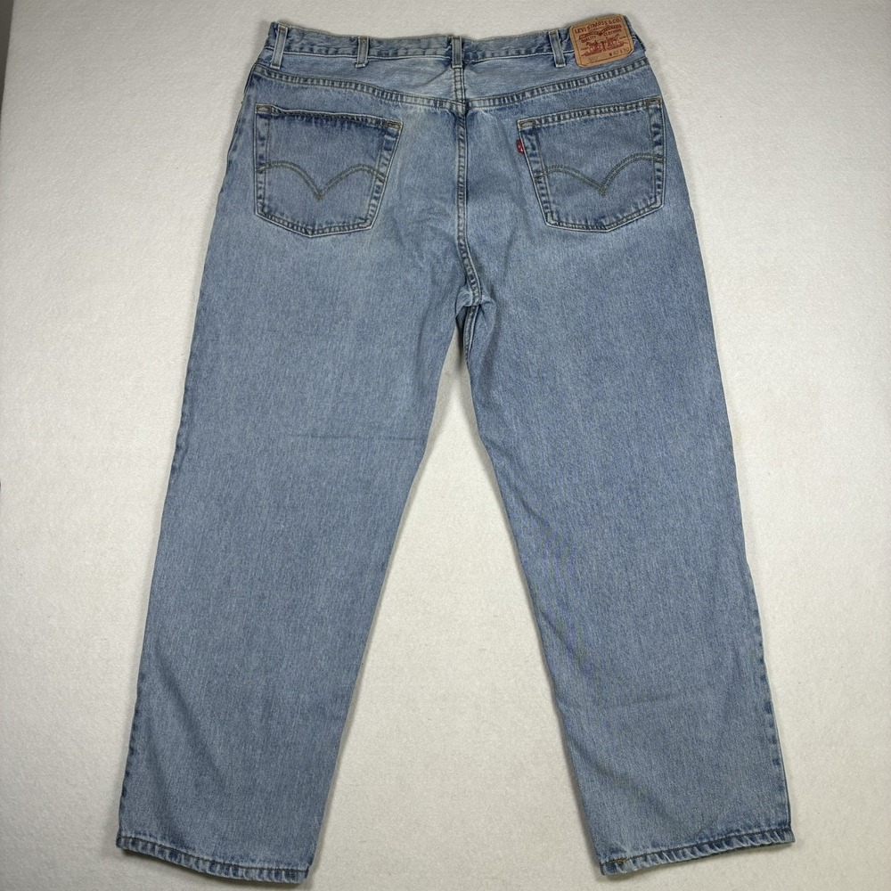 Vintage Levi's 550 Relaxed Fit Jeans Light Wash Blue Denim Y2K Grunge 42x30 Flaw - Picture 2 of 14